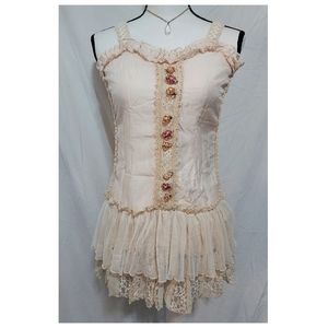 Pretty Angel Ruffled Lacey Rose Victorian Tunic
